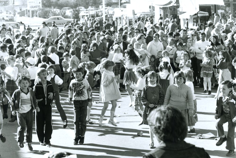 Schoolchildren dancing