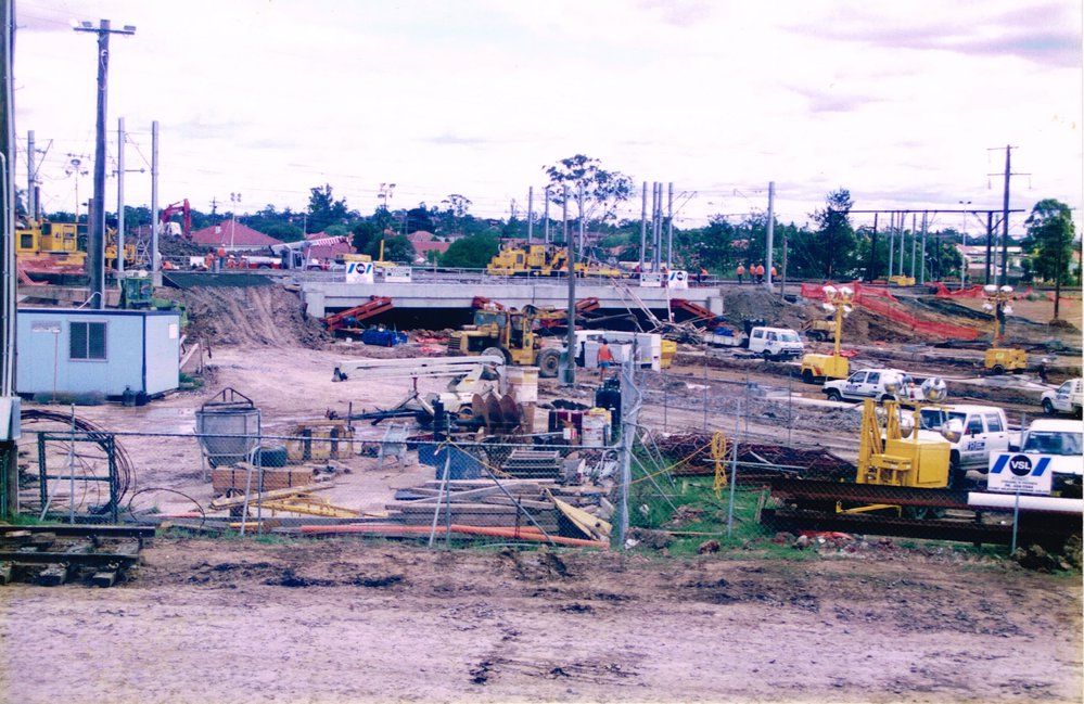 Underpass in position on western rail line, Blacktown