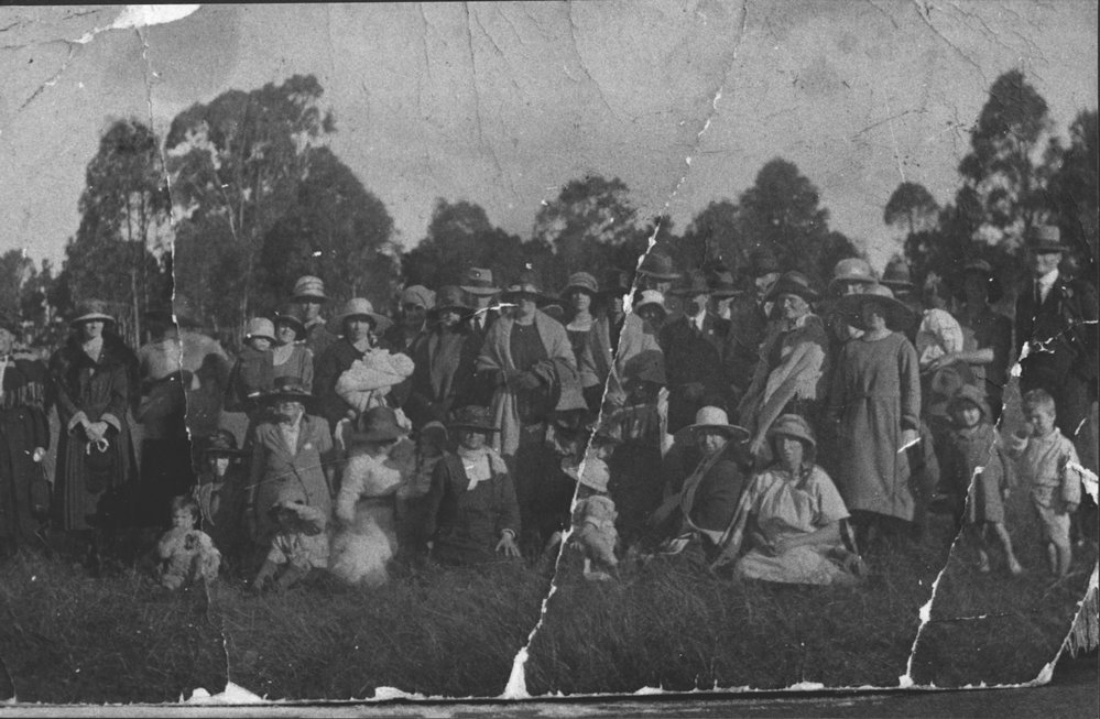 Family gathering in park