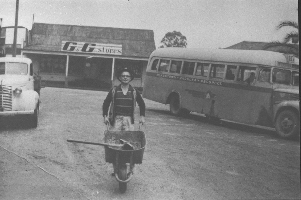 Man with wheelbarrow