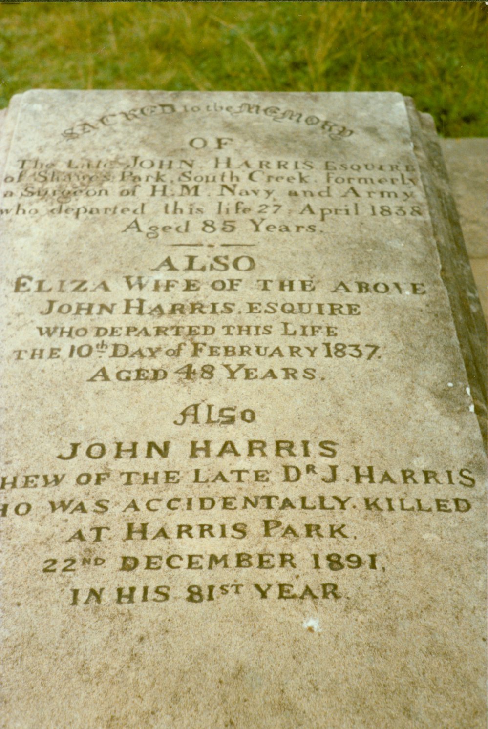 Vault of John Harris of Shanes Park