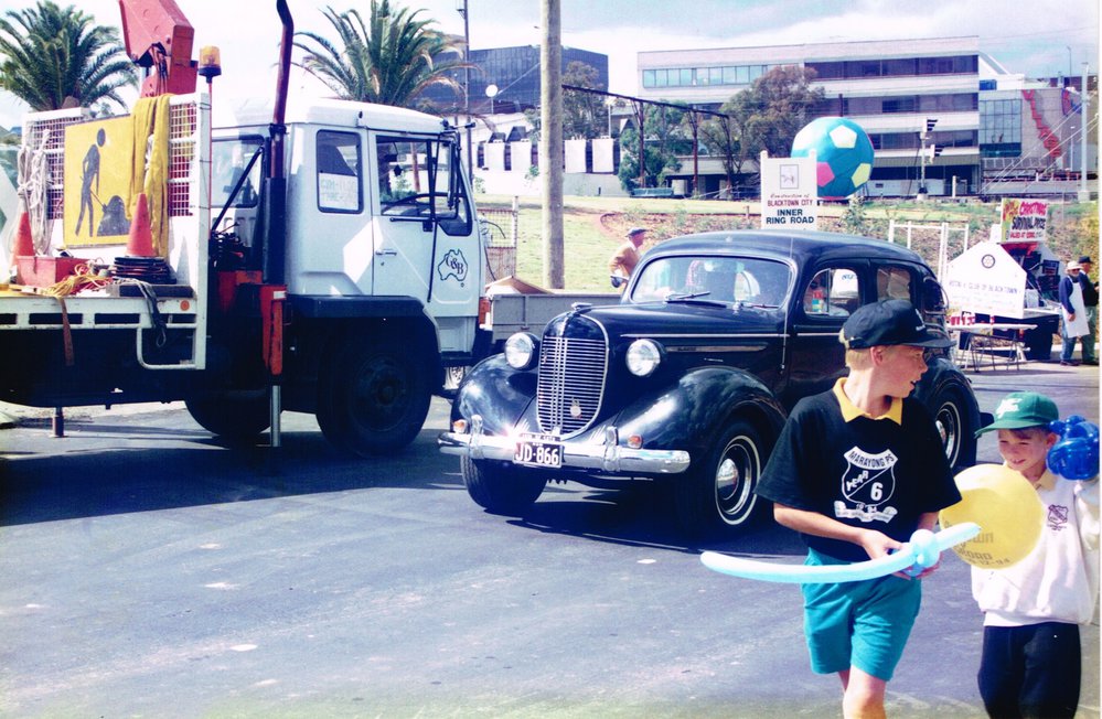 Vintage and veteran cars in the parade for the opening of Blacktown CBD ring road.