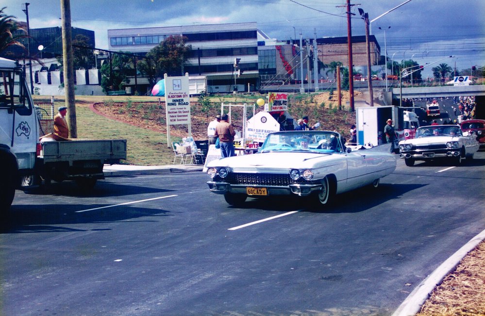 Vintage and veteran cars in the parade to celebrate to opening of the Blacktown CBD ring road.