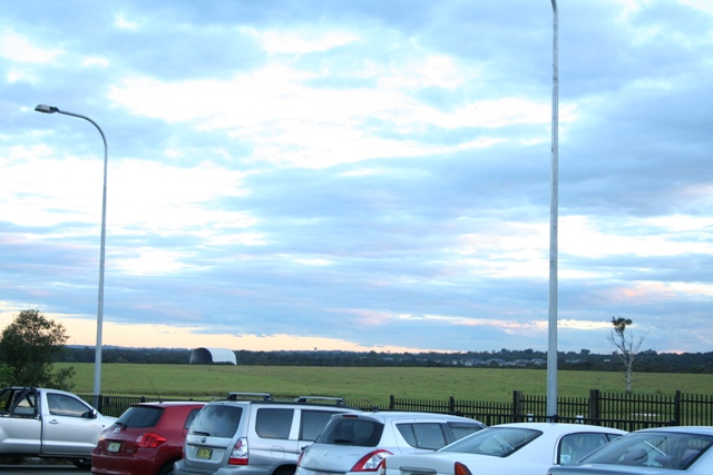 Looking south east from Schofields railway station