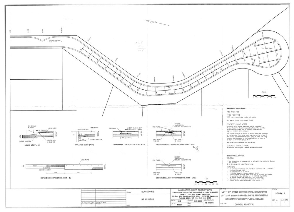 Ann Minchin Way Minchinbury, Pavement Slab Plan