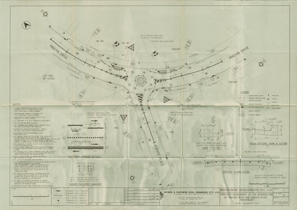 Minchinbury Winery Conservation, Proposed roundabout Sheet 1/2