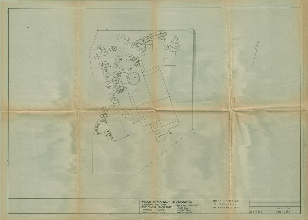 Minchinbury Winery Conservation, Tree Number Plan Sheet 4/4