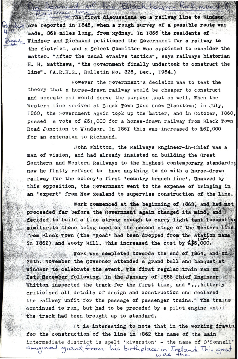 An account of the Blacktown-Richmond railway line