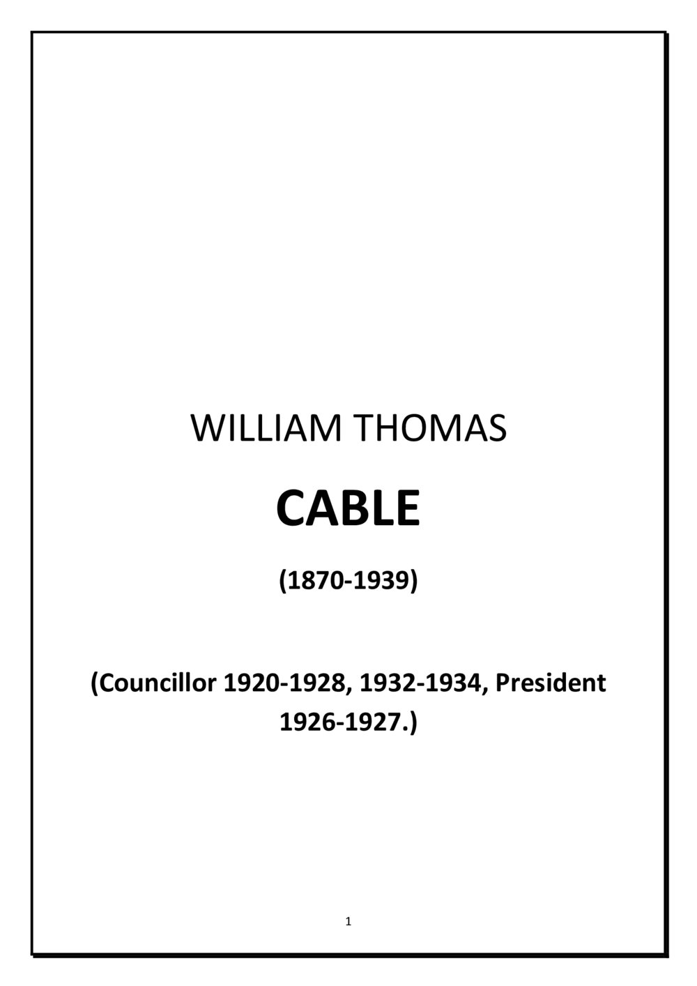 William Thomas Cable - biography