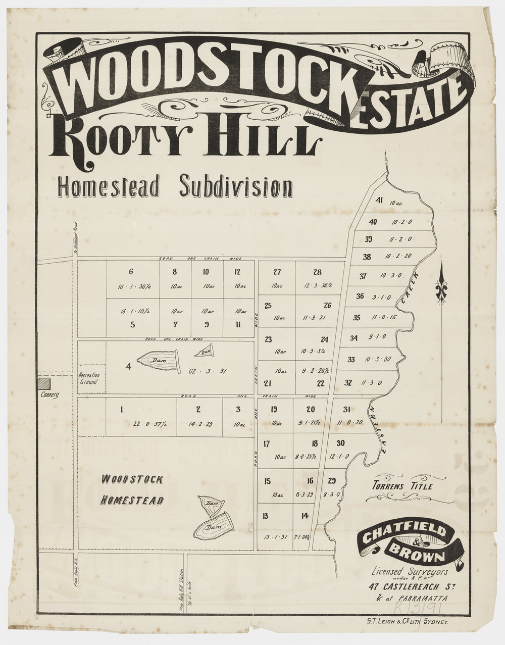Woodstock Estate, Rooty Hill homestead subdivision