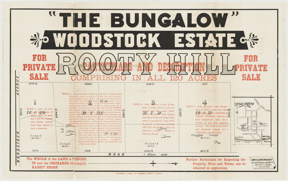 The Bungalow Estate, Rooty Hill, 1922