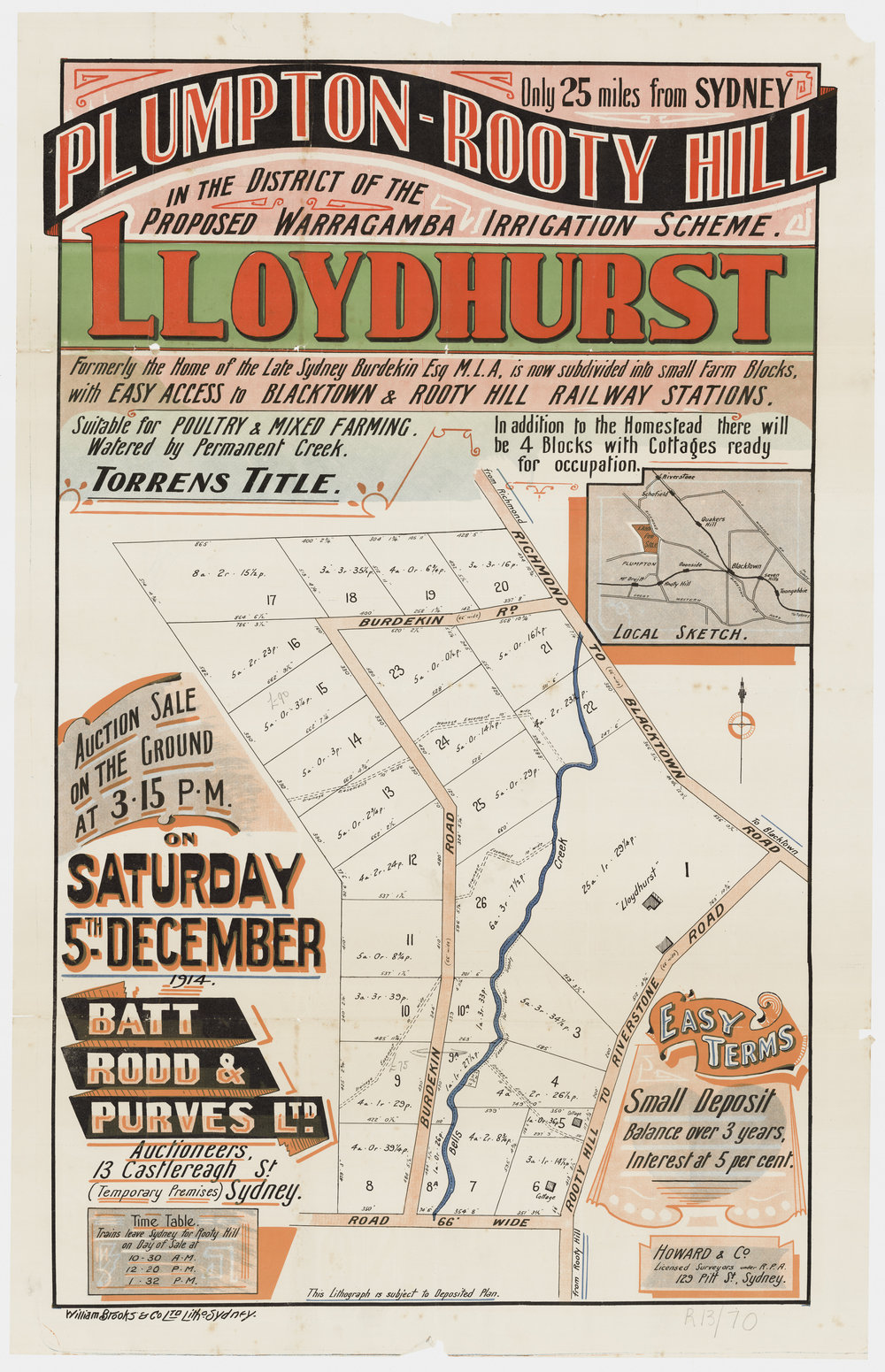 Lloydhurst subdivision, Rooty Hill, 1914
