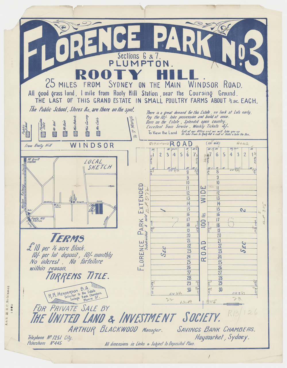 Florence Park No. 3, Rooty Hill