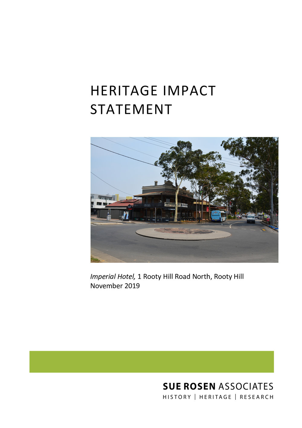 Heritage Impact Statement, Imperial Hotel Rooty Hill, 2019