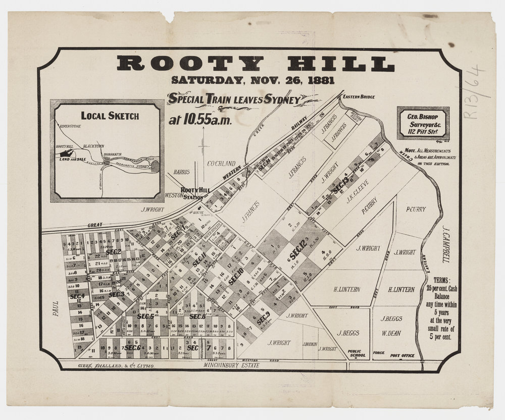 Rooty Hill subdivision 1881