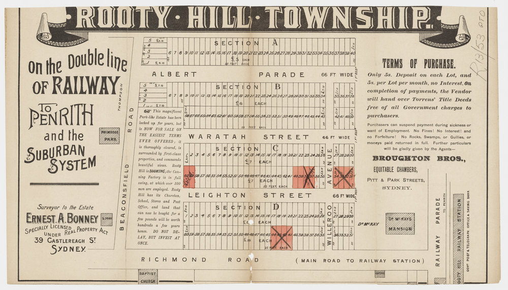 Rooty Hill township, 1889