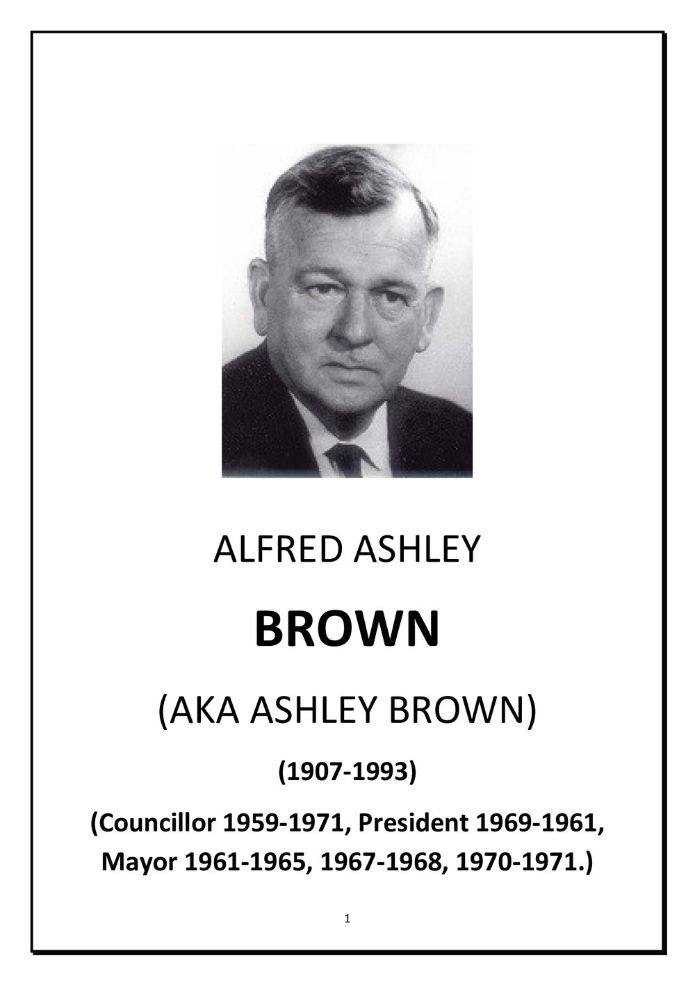 Alfred Ashley Brown - biography