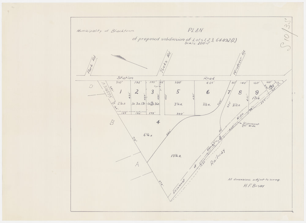 Plan of proposed subdivision of Lots 1,2,3, 64092 (L)