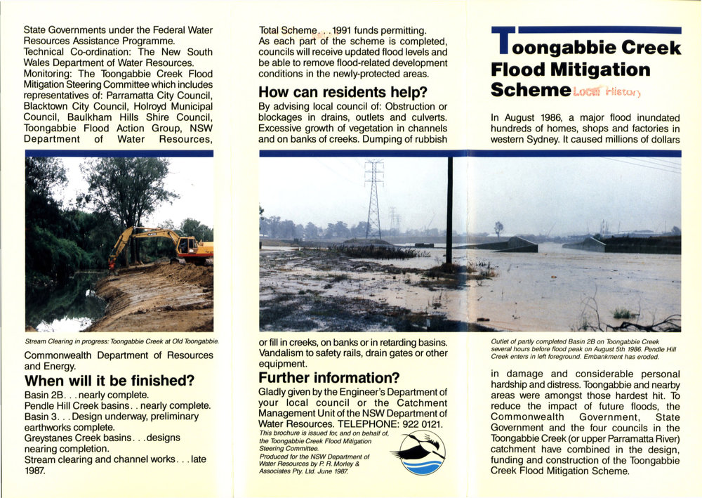 Toongabbie Creek flood mitigation scheme, 1987