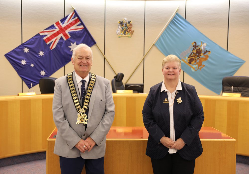 Mayor Tony Bleasdale OAM and Deputy Mayor Julie Griffiths AM