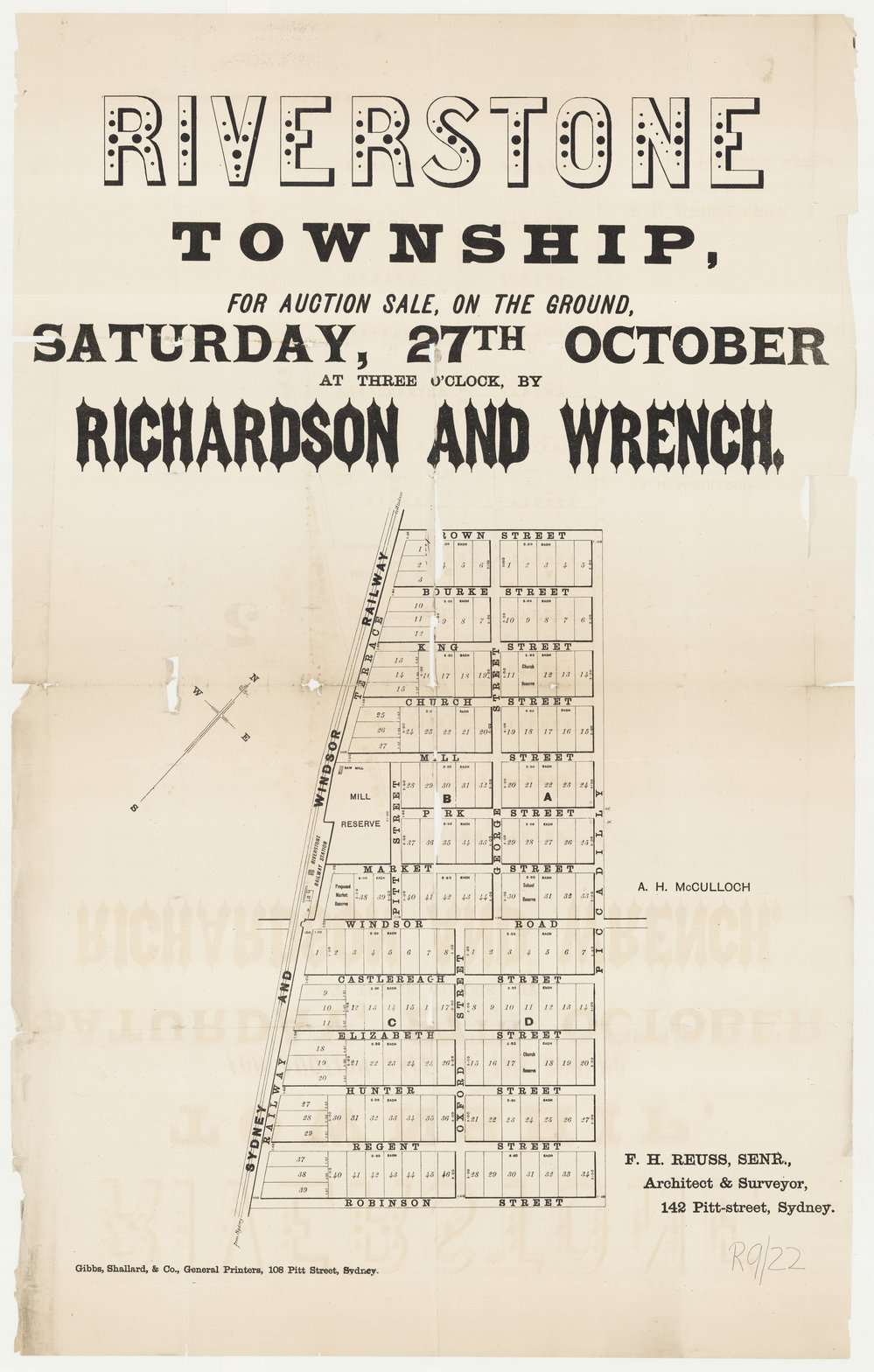 Riverstone Township subdivision, 1887