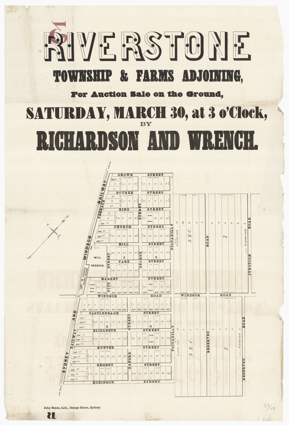 Riverstone Township and Farms Adjoining, c 1889