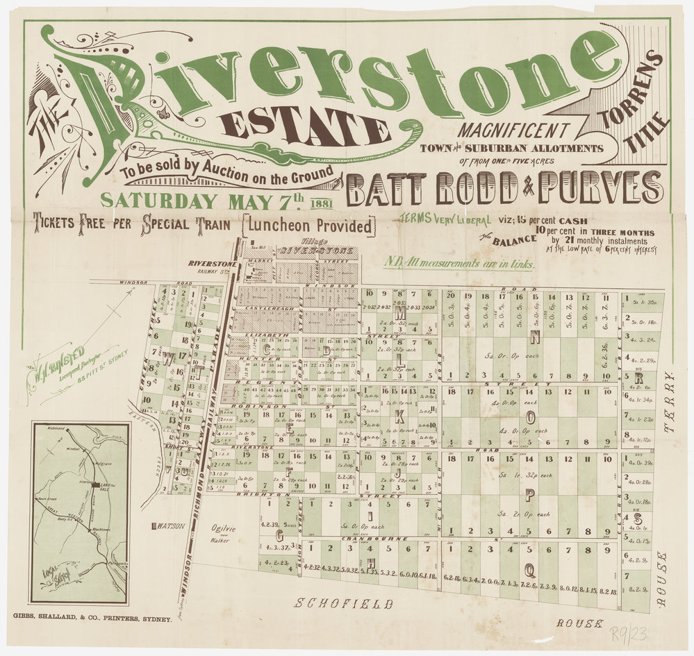 Riverstone Estate, 1881