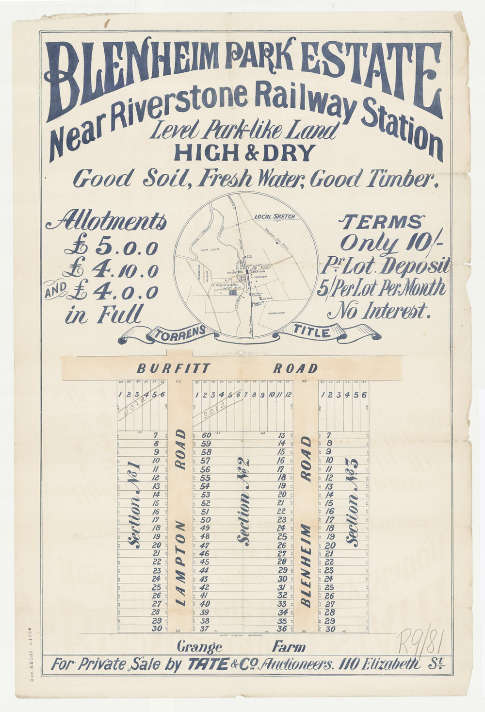 Blenheim Park Estate, Riverstone, 1884