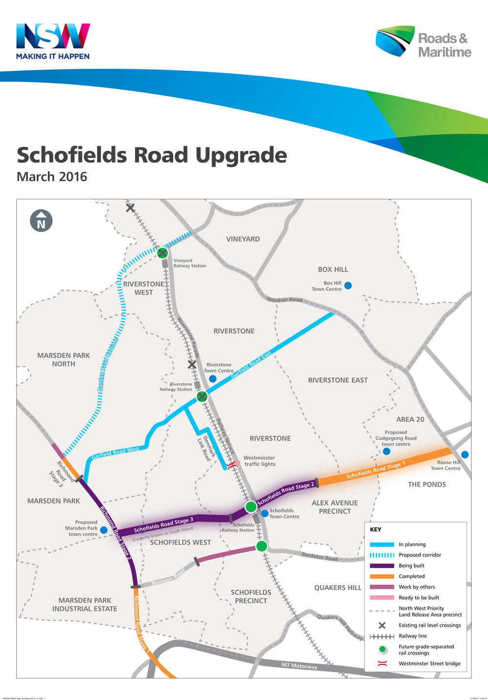 Schofields Road upgrade,  March 2016