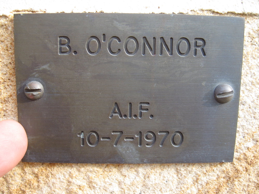 Plaque - O'Connor, Bertie (AIF)