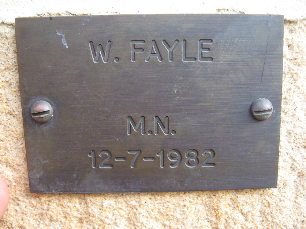Plaque - Fayle, W. (MN)