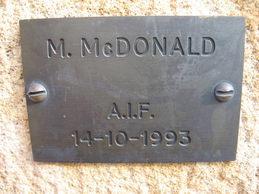 Plaque - McDonald, M. (AIF)