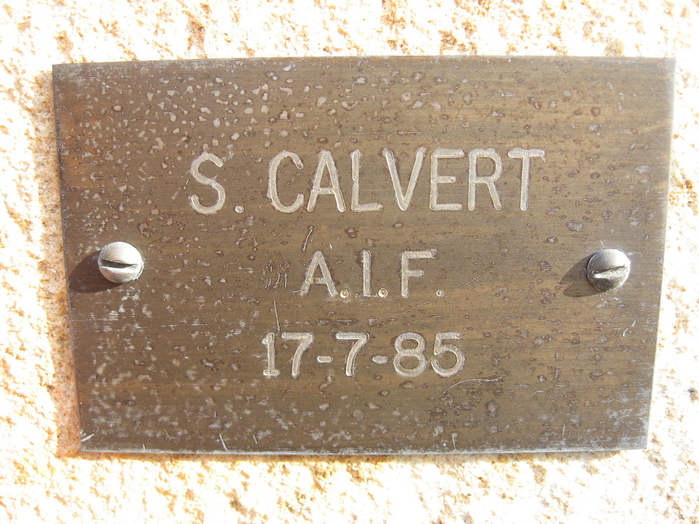 Plaque - Calvert, Sydney (AIF)