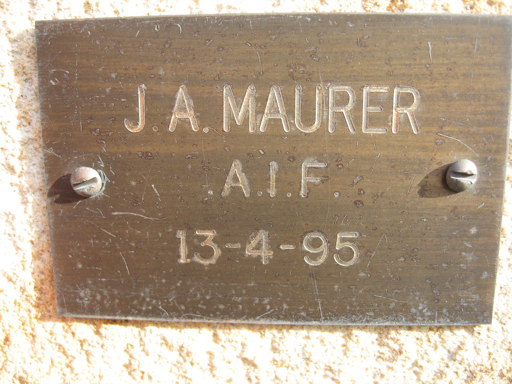Plaque - Maurer, J.A. (AIF)