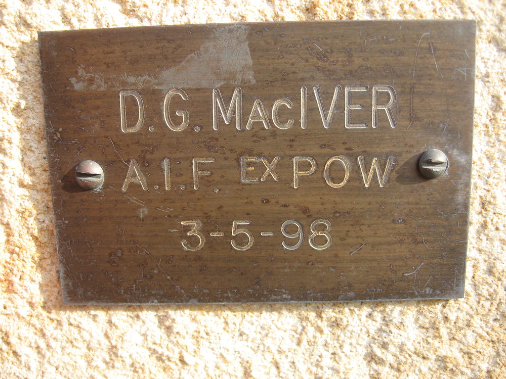Plaque - MacIver, Donald Gunn (AIF, POW)