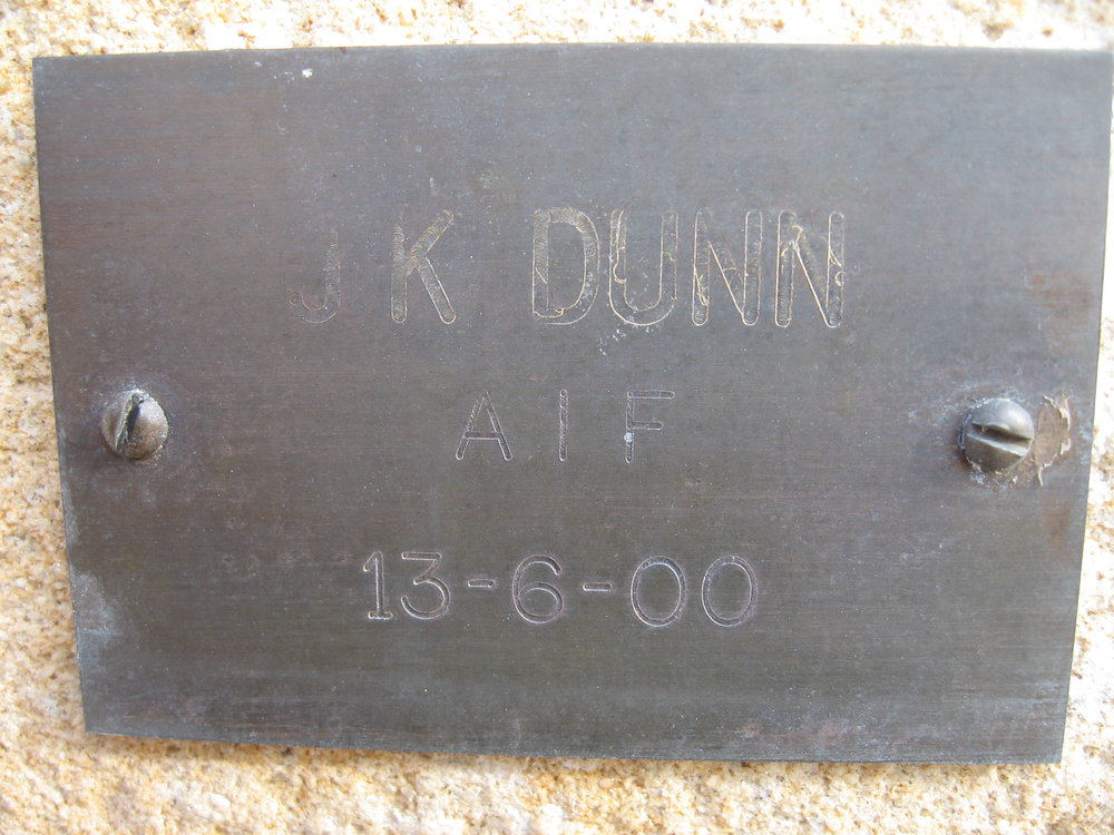 Plaque - Dunn, James Kenneth (AIF)