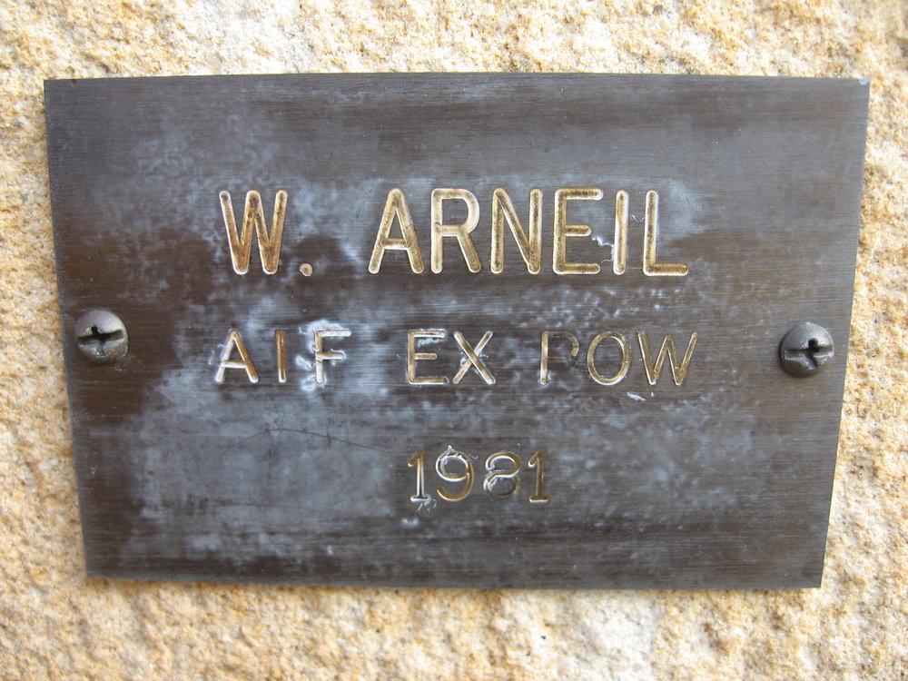 Plaque - Arneil, James WIlliam (AIF, POW)