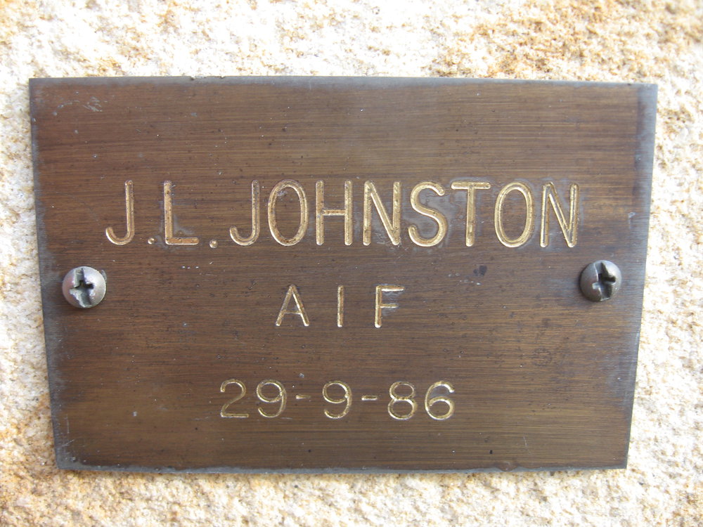 Plaque - Johnston, James Louis (AIF)