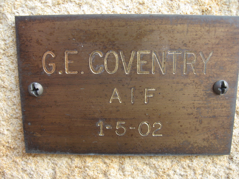 Plaque - Coventry, Gregory Edward (AIF)