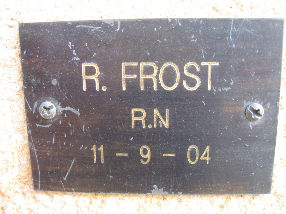 Plaque - Frost, R. (RN)