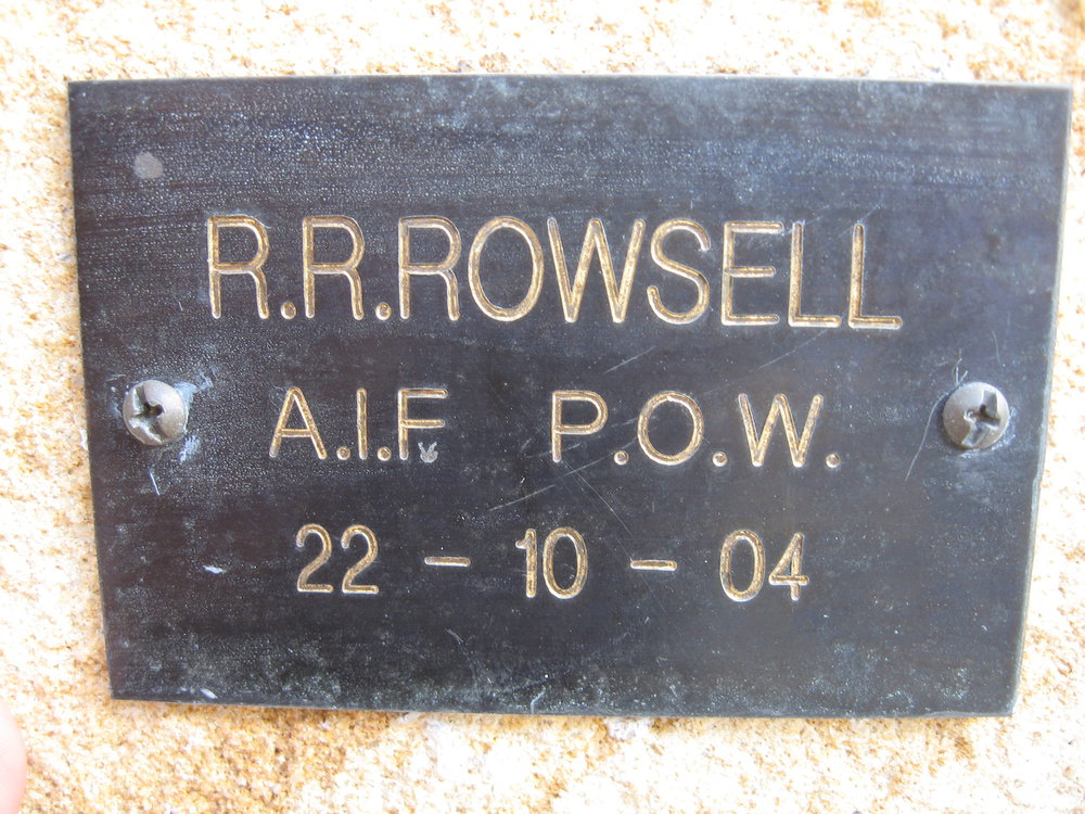 Plaque - Rowsell, Robert Reginald (AIF, POW)