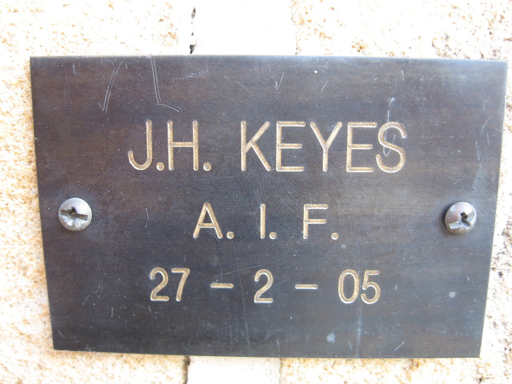 Plaque - Keyes, John Henry (AIF)