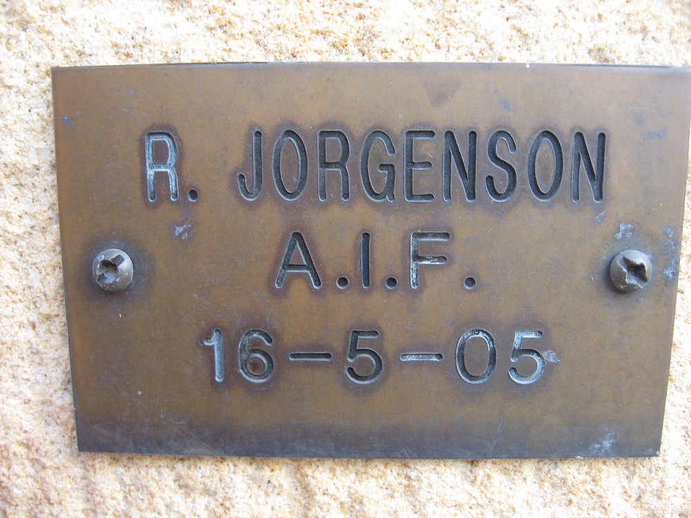 Plaque - Jorgenson, Ronald William (AIF)