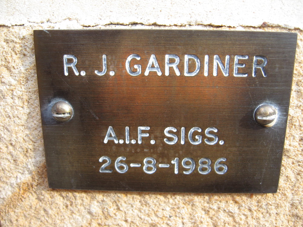 Plaque - Gardiner, Richard John (AIF)