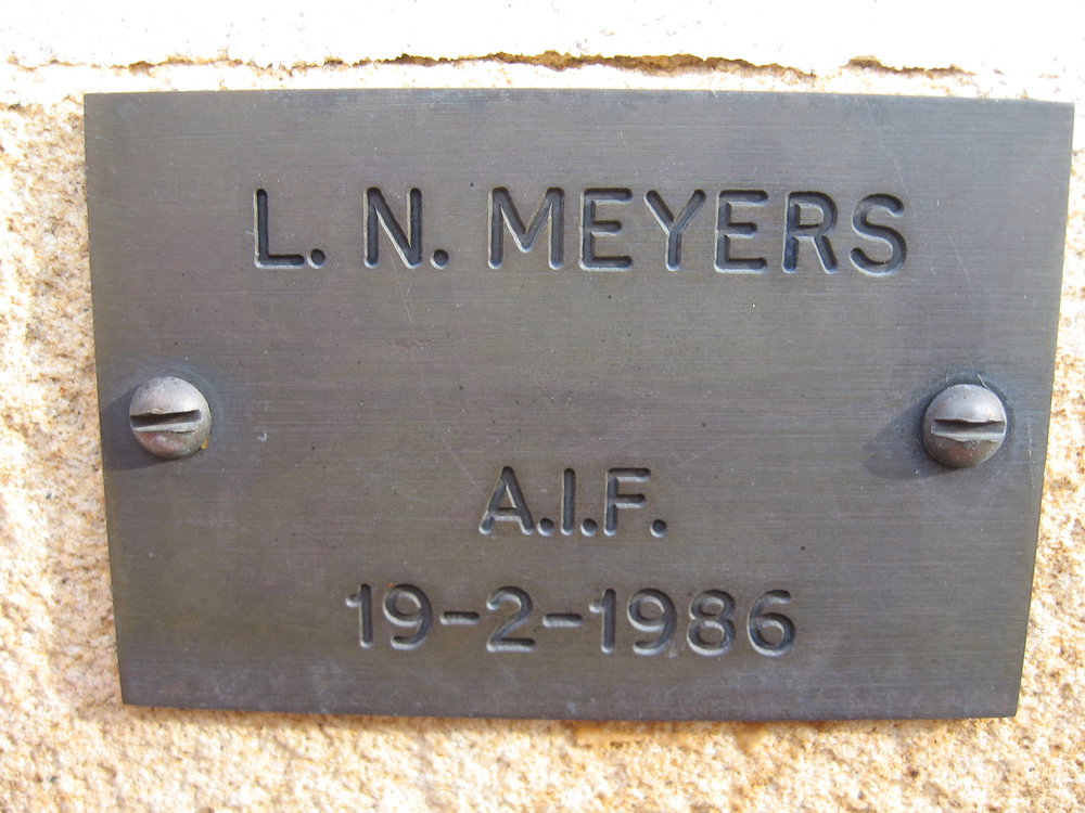 Plaque - Meyers, Leslie Neil (AIF)