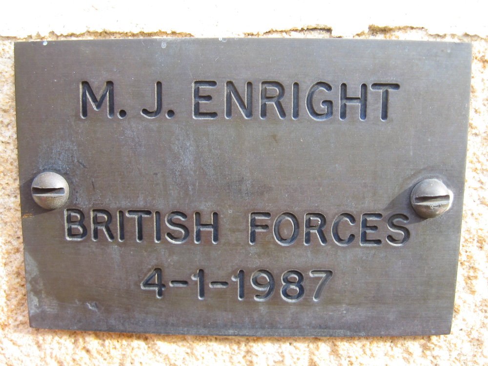 Plaque - Enright, M.J. (British Forces)