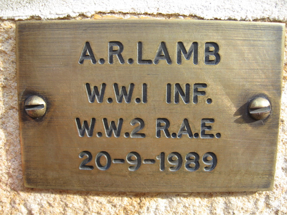 Plaque - Lamb, Athol Ross (AIF, RAE)