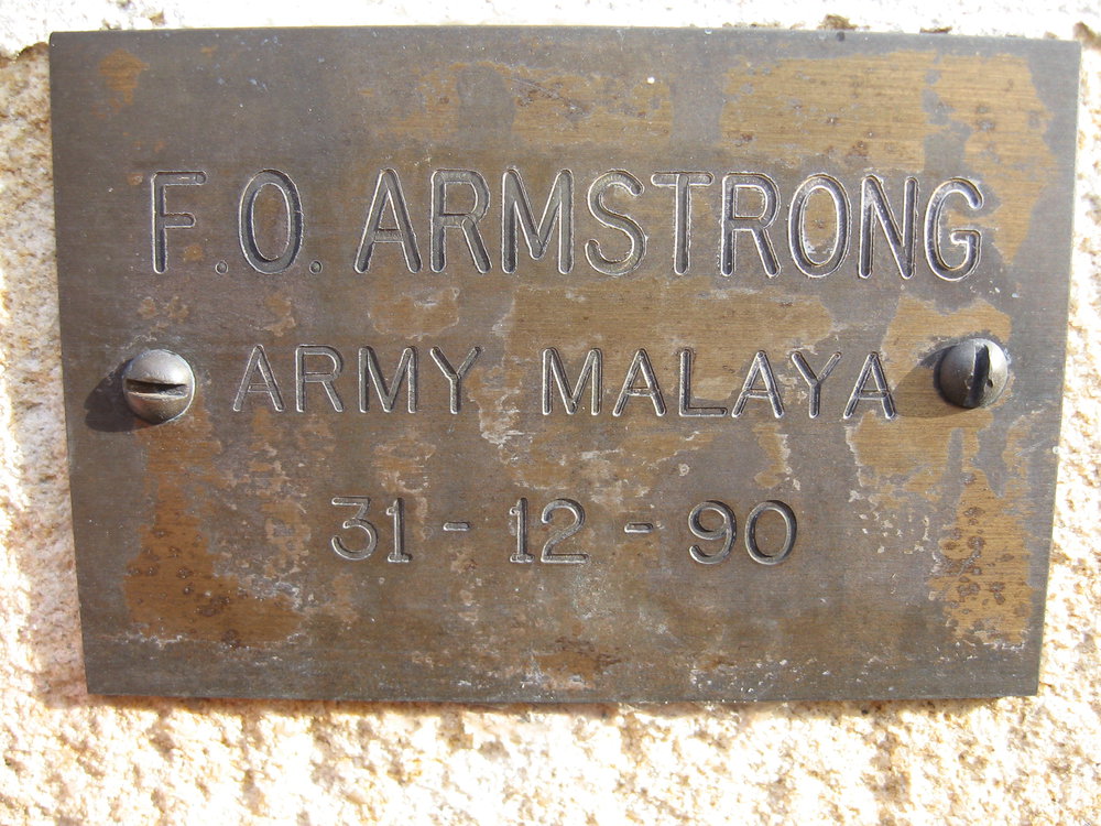 Plaque - Armstrong, Francis Owen (Army Malaya)