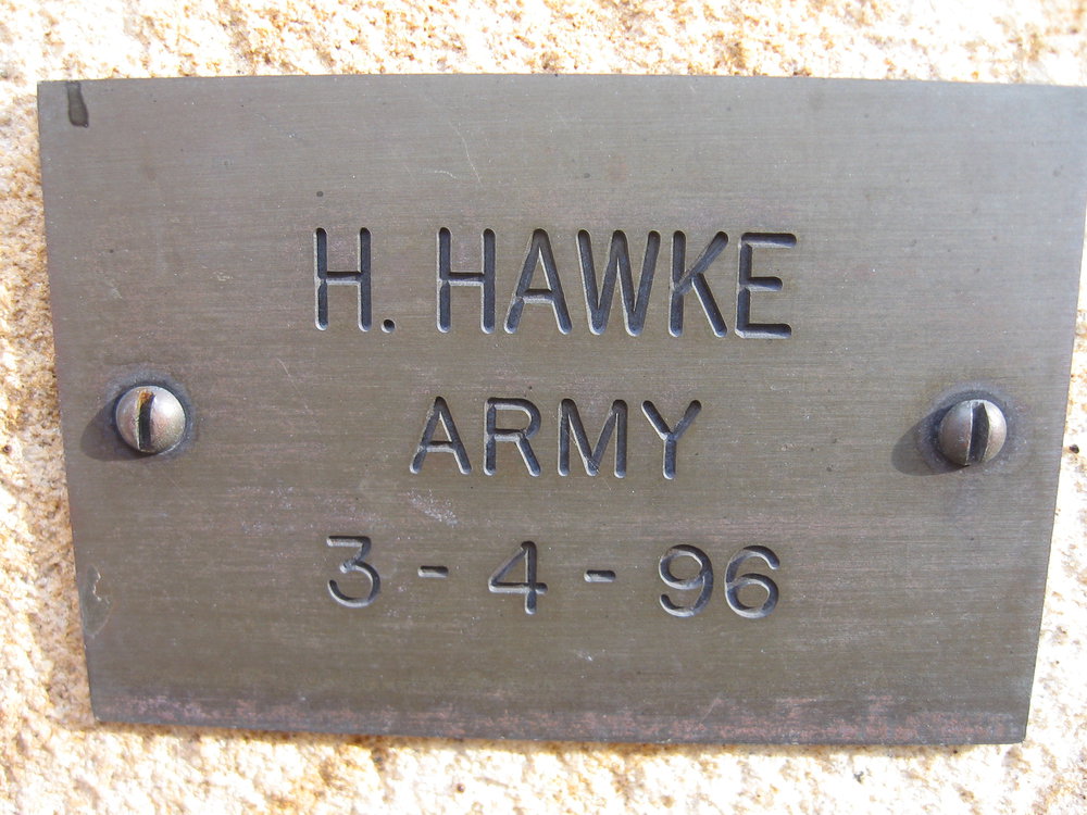 Plaque - Hawke, Harold John (Army)