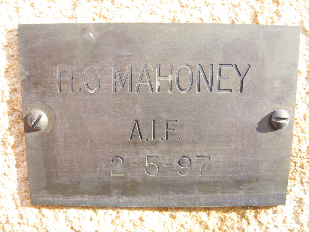 Plaque - Mahoney, Hector George (AIF)